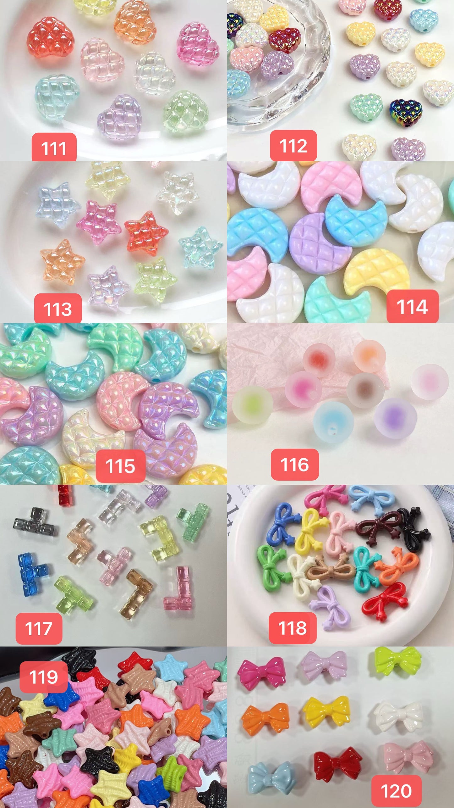 120+ designs of acrylic beads, $1.5/10pcs or more, Link 4(91-120)